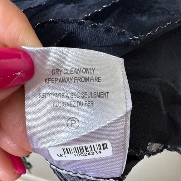 Samuel Dong 100% Silk 3D Rosette‎ Brodee Organza Shift Dress Size 8 Black - Picture 9 of 9